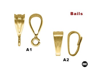 14K Gold Filled Bails, 2 Styles, Gold Filled Bails.