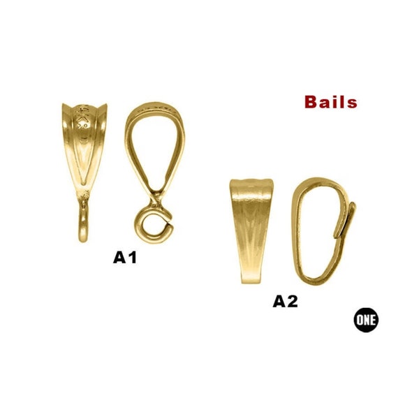 14K Gold Filled Bails, 2 Styles, Gold Filled Bails.