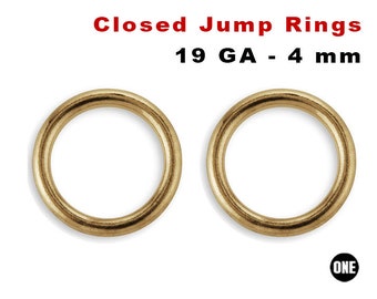 4 mm 19ga 14K Gold Filled Closed Jump Rings, (GF-JR19)