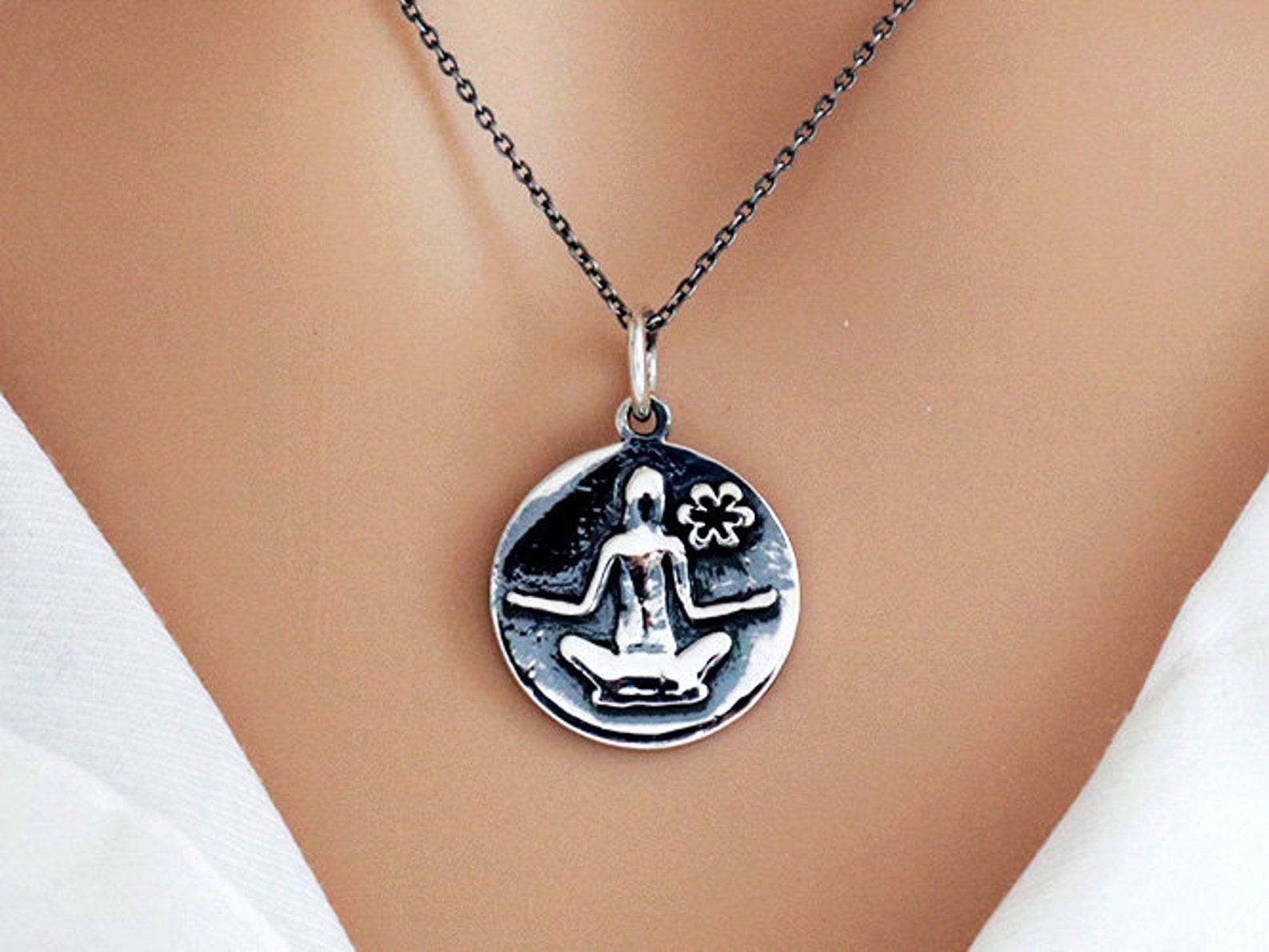 Sterling Silber Yoga Meditation Charm 136CH2 Etsy
