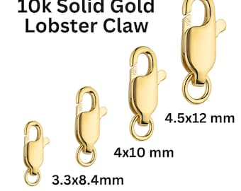 10K SOLID Gold Karabinerverschluss mit Ring, Karabinerverschluss Erhältlich in 4 Größen - 7 mm, 8.5 mm, 10 mm & 12 mm, (10k-102)
