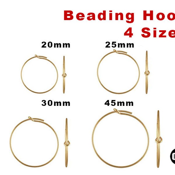 14K Gold Filled Beading Hoop, 3 Sizes, (GF-335)