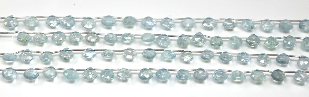 アクアマリン ファセット ハート ドロップ、8 mm、アクアマリン