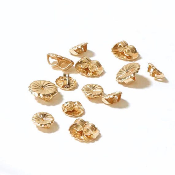 6-Piece 14K Gold Filled Earring Backs - Swirl Design Clutch Backs For Stud Posts, 5mm