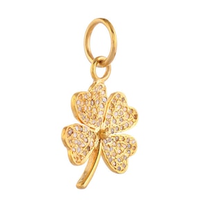 Pave Diamond Four Leaf Clover Pendant, (DPS-213)