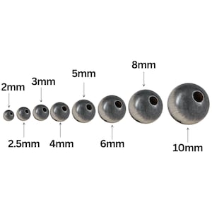 Navajo Perlen Sterling Silber Runde Nahtlose Perlen, 2 mm / 2.5 mm / 3 mm / 4 mm / 5 mm / 6 mm / 7 mm / 8 mm / 10 mm Perlen, Schmuck Zubehör Großhandel (EP-550)