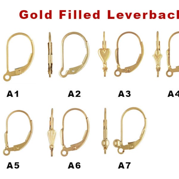 14K Gold Filled Leverbacks, Multiple Styles, Gold Filled Leverbacks.