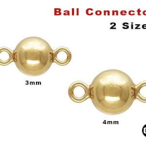 Puede incluir: Dos conectores de bola de oro, uno de 3 mm y otro de 4 mm. Los conectores tienen dos bucles a cada lado para sujetar a las joyas.