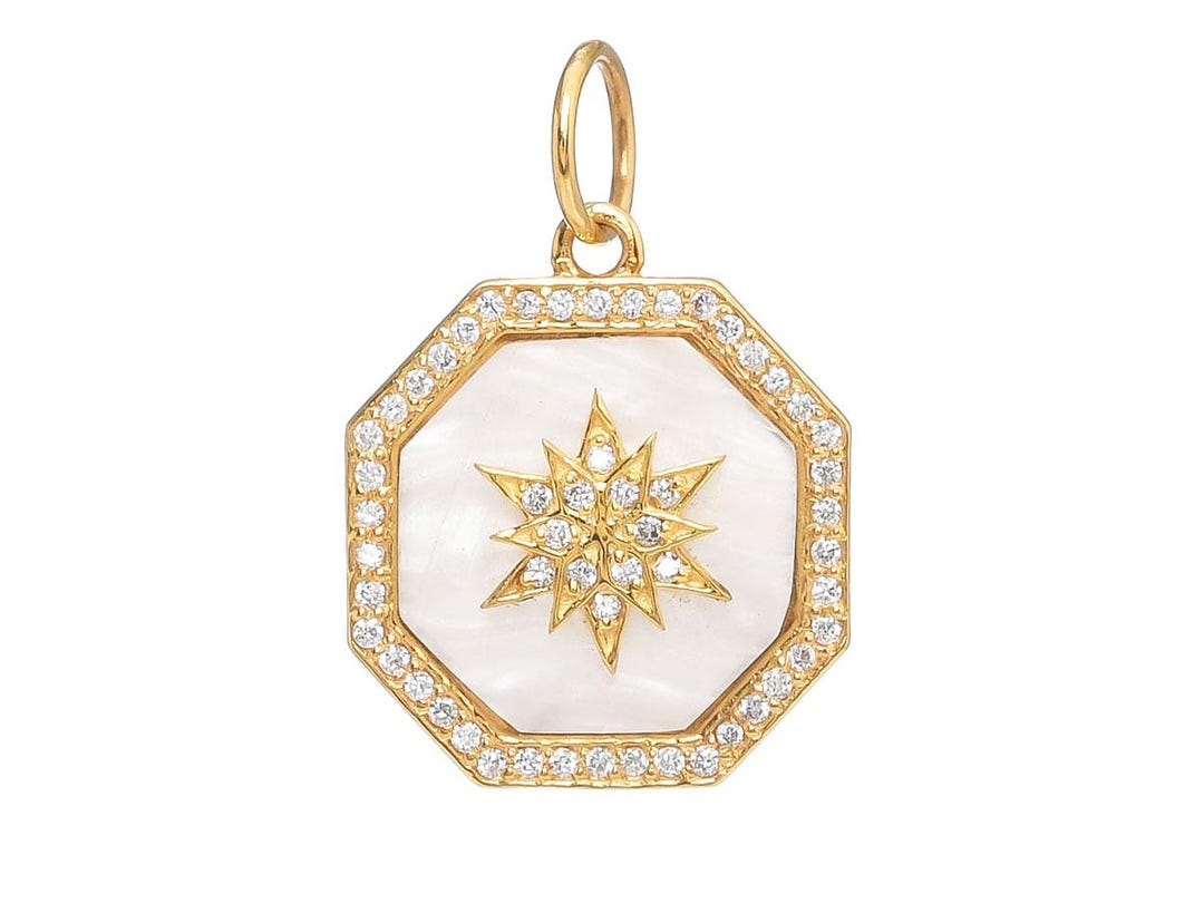 Mother of Pearl & Diamond Stardust Pendant
