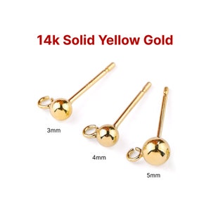 14K Gold Earring Posts With Cup (2) – Estate Beads & Jewelry