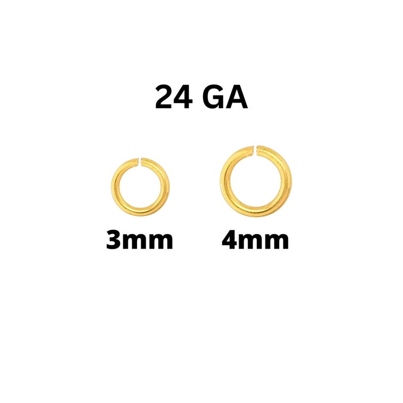 Puede incluir: Dos anillos de salto de oro, uno de 3 mm y otro de 4 mm de di&aacute;metro. Los anillos son de calibre 24.