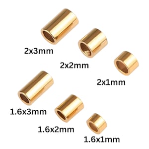 14K Gold Filled Crimp Cut Tube, Straight Tube Spacer Bead Available in 6 Sizes (GF-381)