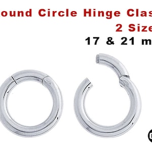 Sterling Silver Round Circle Hinge Clasp, 2 Sizes, Wholesale bulk Pricing (SS-1008)