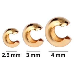 Gold Filled Crimp Covers, Cover Bead 2.5mm, 3mm and 4 mm, Wholesale Bulk Pricing, (GF-380)