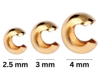 Gold Filled Crimp Covers, Cover Bead 2.5mm, 3mm and 4 mm, Wholesale Bulk Pricing, (GF-380)