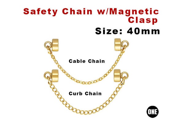 Gold chain safety clasp deals