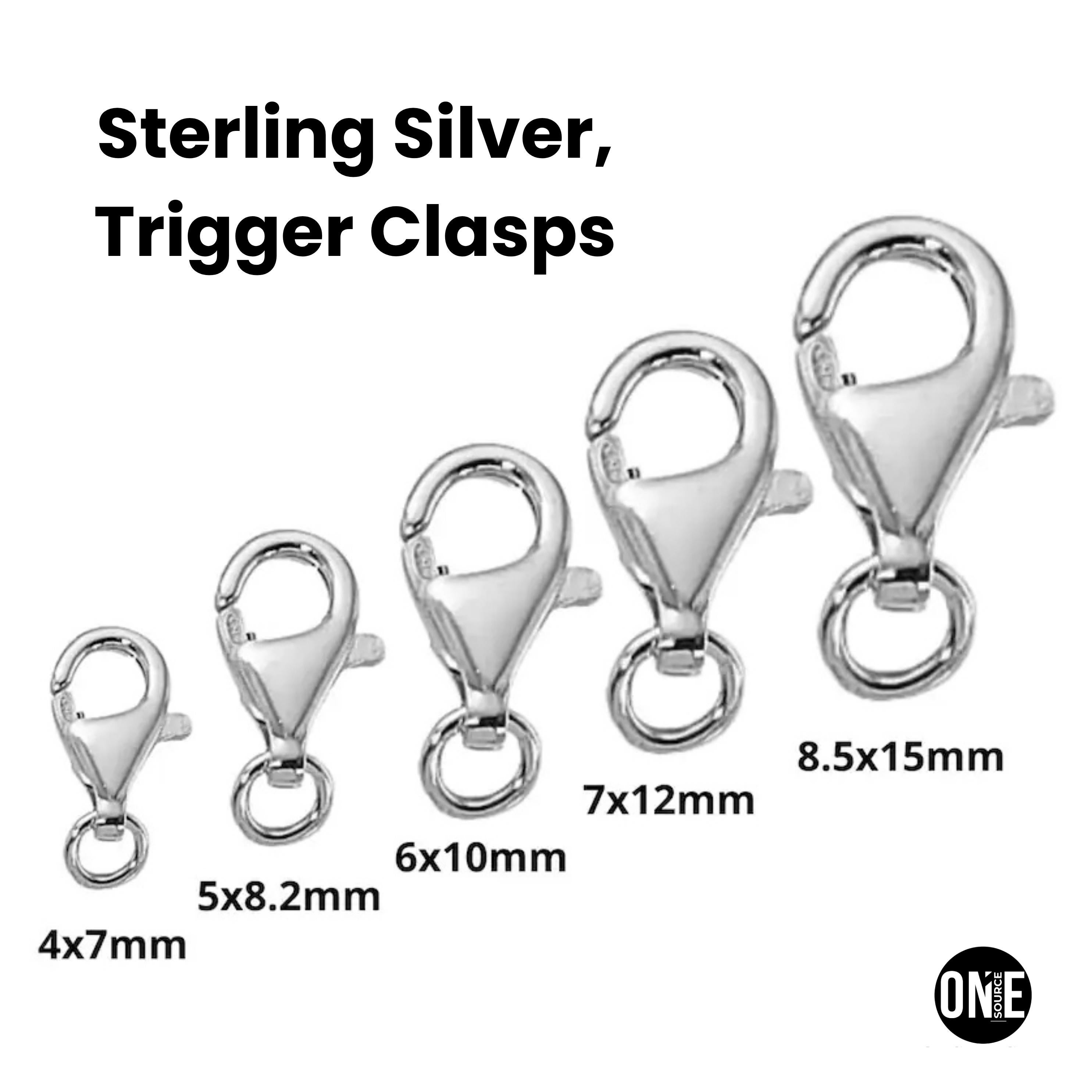 Sterling Silver Trigger Lobster Clasp, Lobster Claw With Open Jump