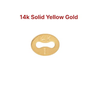 14k SOLID Gold Italian Style Quality Stamped Chain Tag (14k-113)