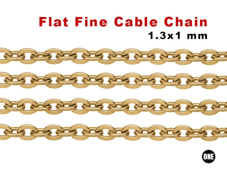 007-GF 1.3x1 mm 14K Gold Filled Flat Fine Oval Cable Chain