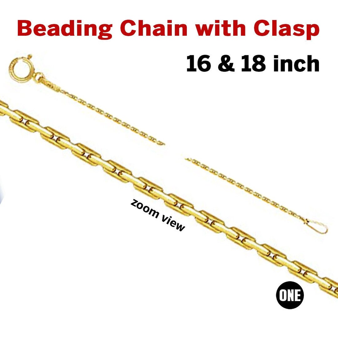 14K Gold Filled Beading Chain With Clasp, 2 Sizes, 0.67mm, 809GF Etsy