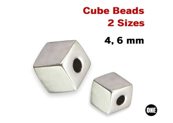 Sterling silver cube best sale beads