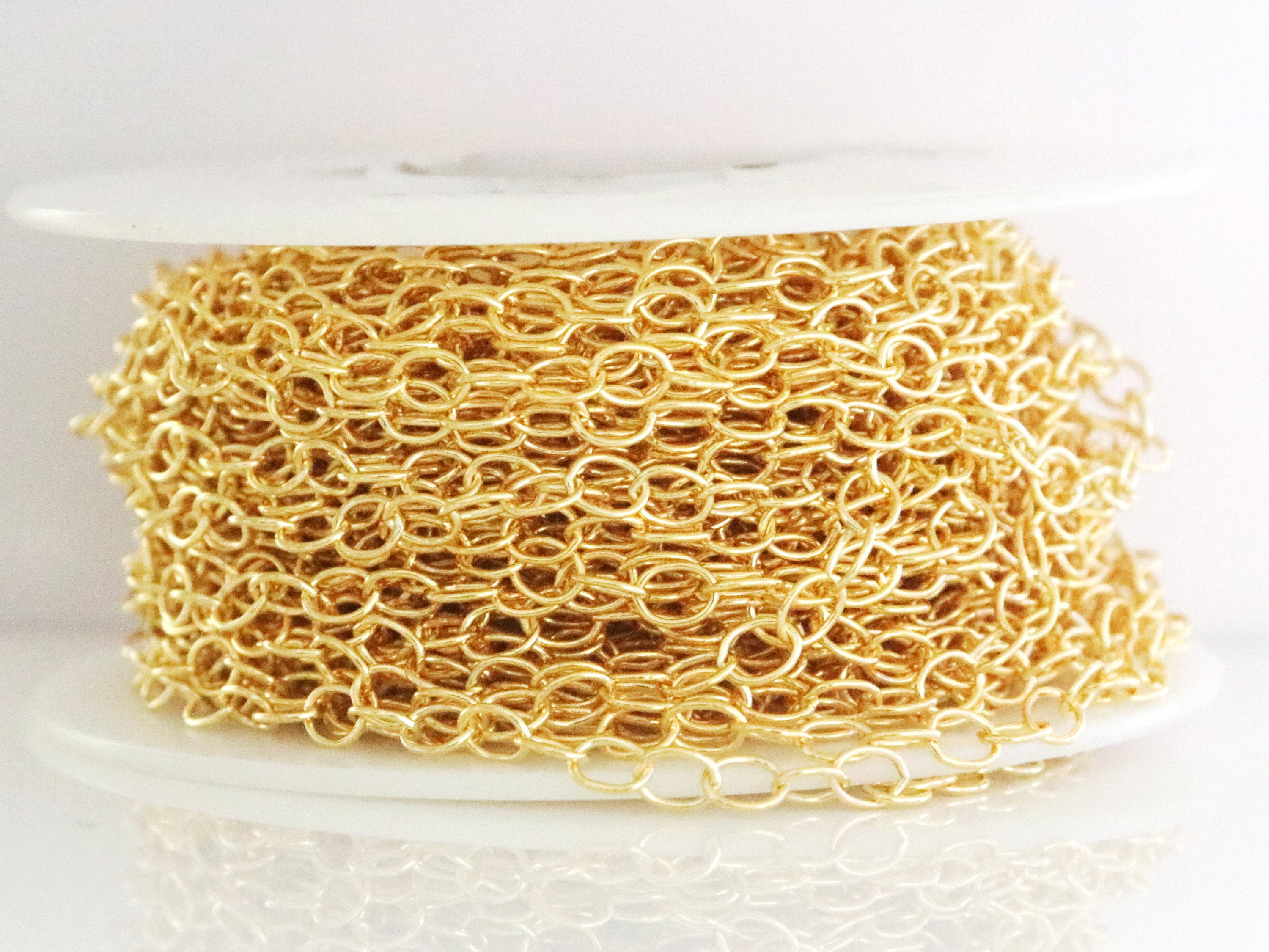 Gold Filled Oval Cable Medium Weight Chain 4.5x3.6 Mm - Etsy