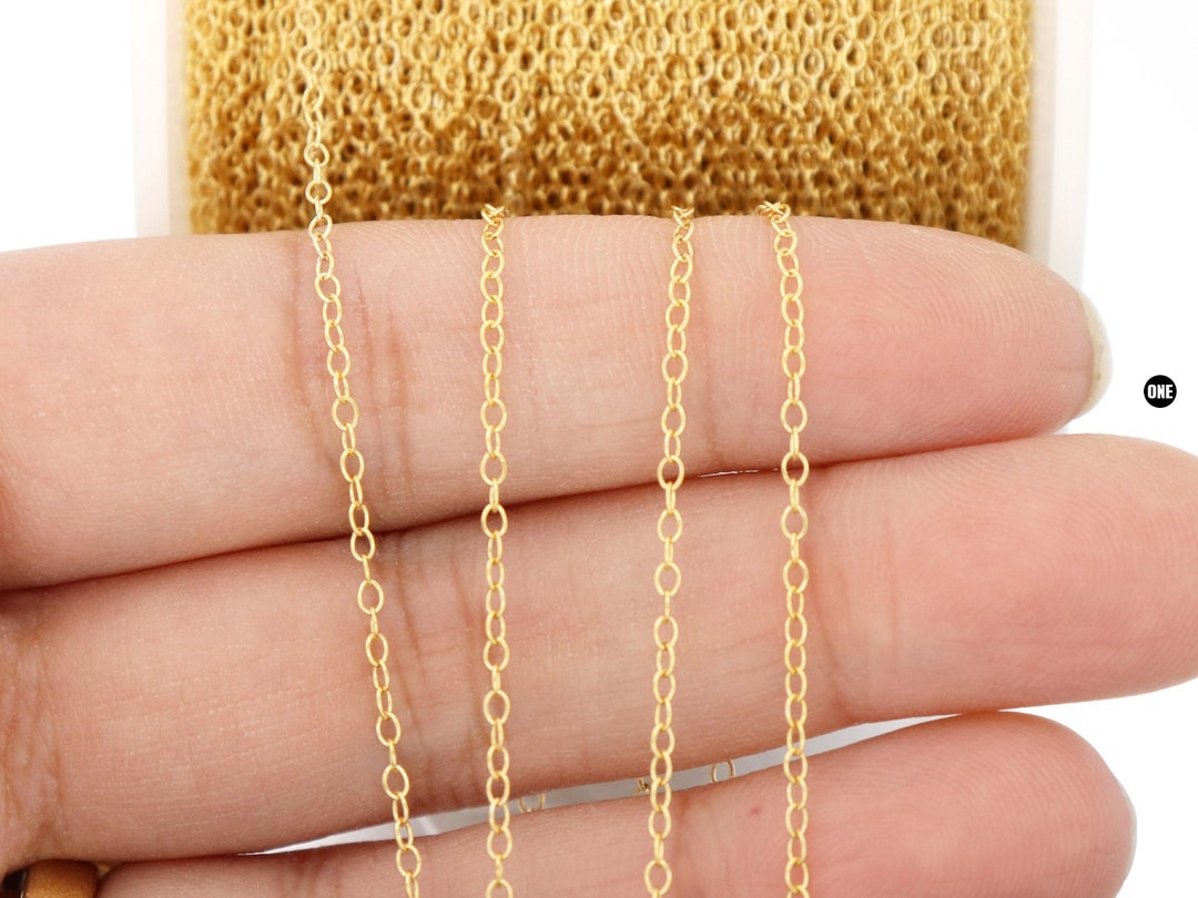 14K Gold Filled Fine Cable Chain 2.1x1.5 Mm GF037 Etsy