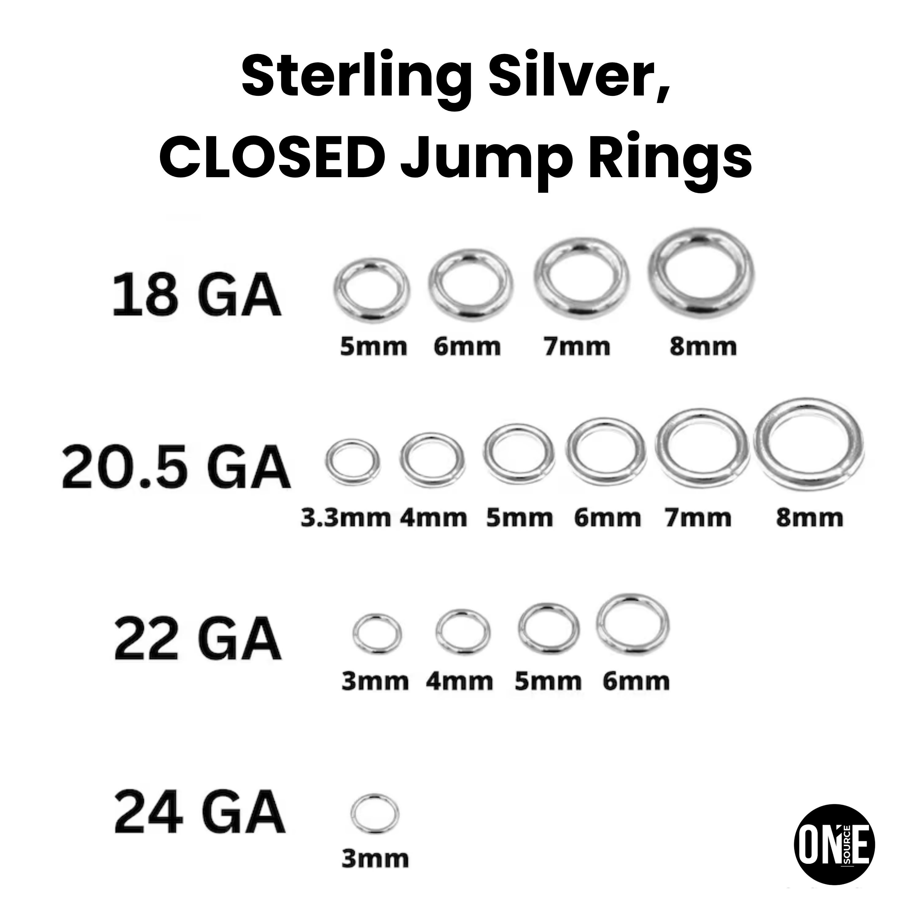 Sterling Silver CLOSED Jump Rings, Close Rings Available in 24 Gauge ...