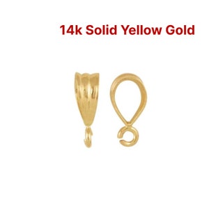 14k SOLID Gold Pendant Bail with Open Ring, 14k-100-A image 1
