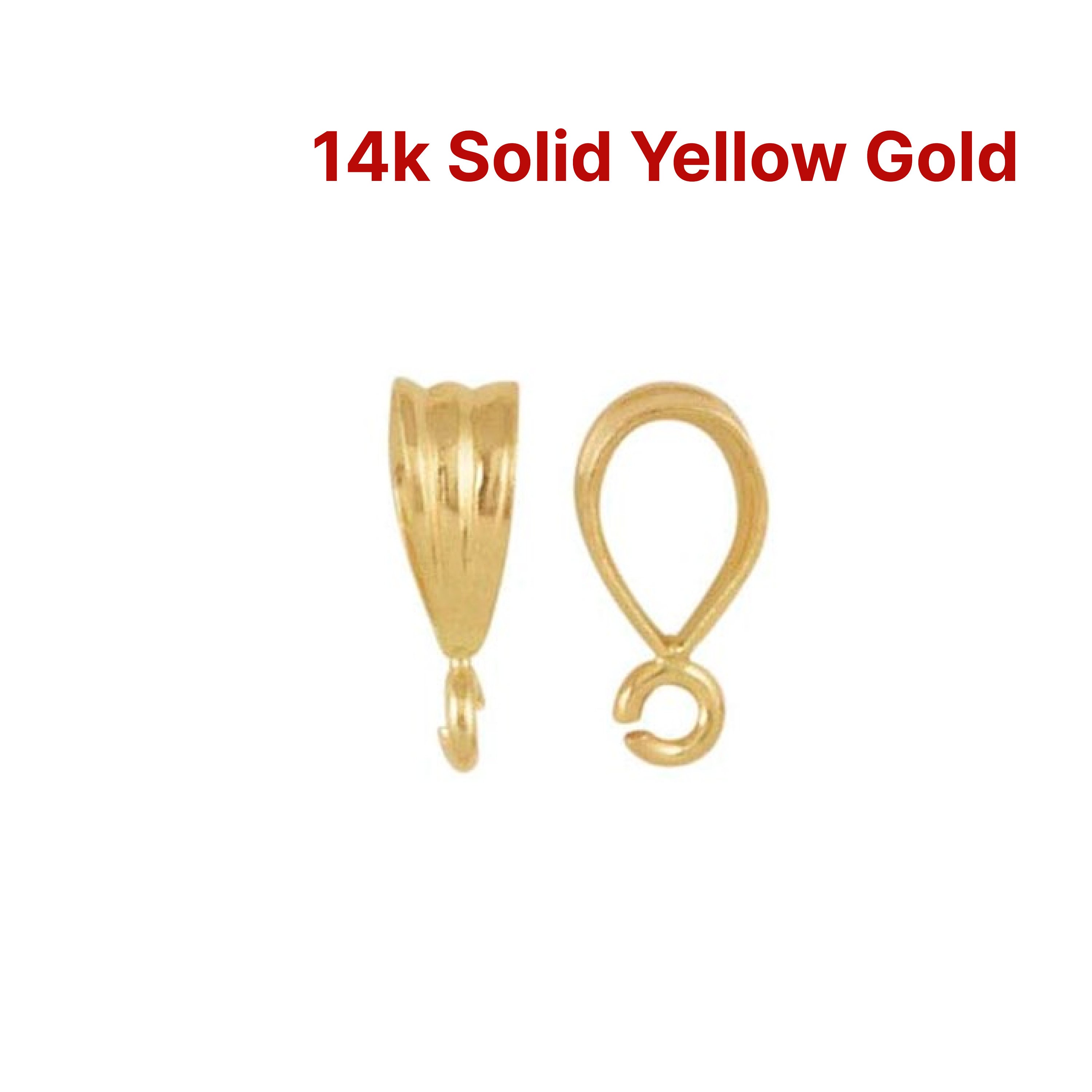 Sterling Silver Push Lock Pendant Bail Rhodium / Gold Vermeil 8.50