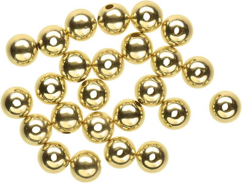 14K SOLID Gold Round Seamless Beads, Various Sizes, 2mm, 2.5mm, 3mm, 4mm, 5mm, 6mm, 14k-101 image 3