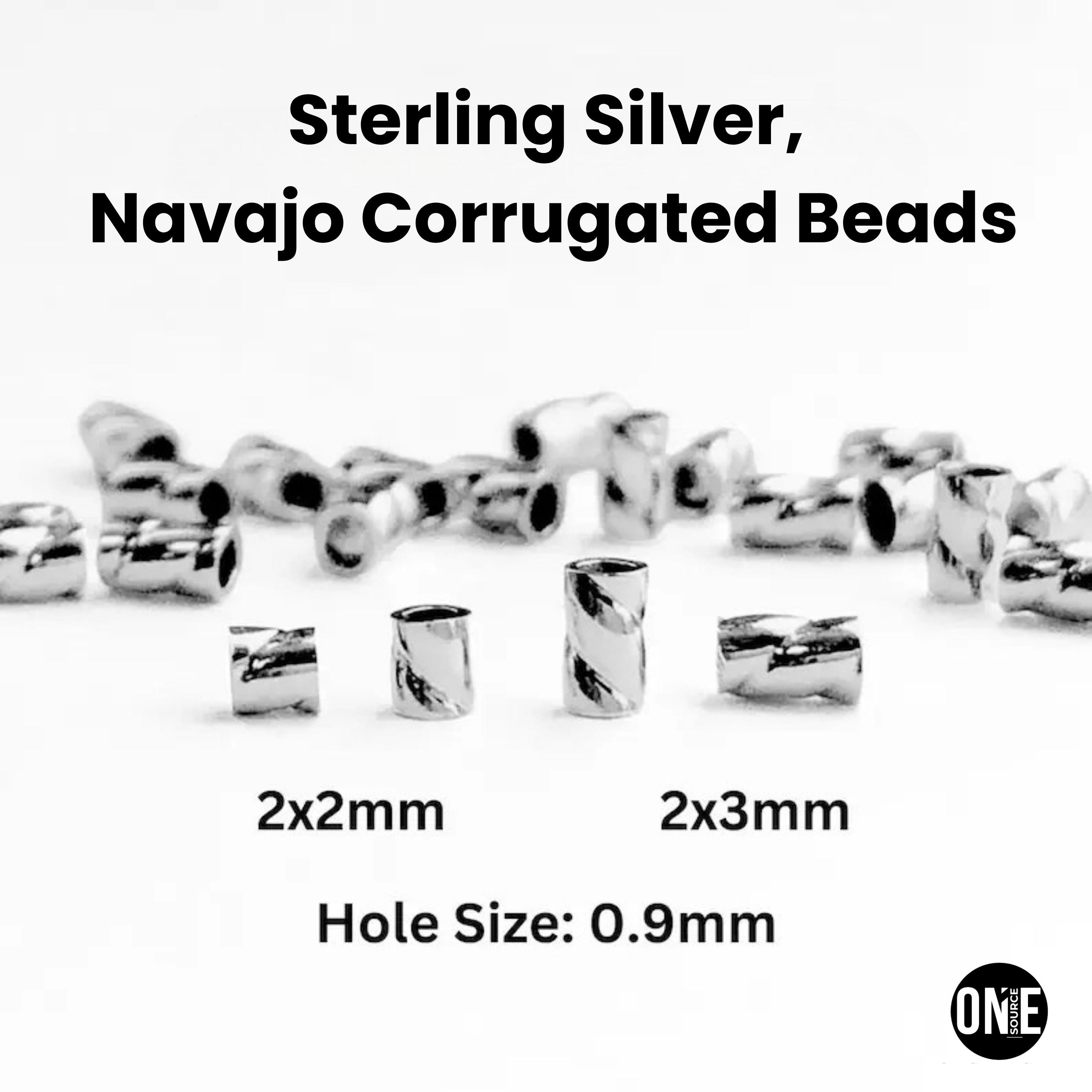Sterling Silver Twisted Crimp Beads, Twisted Tube Crimp Available