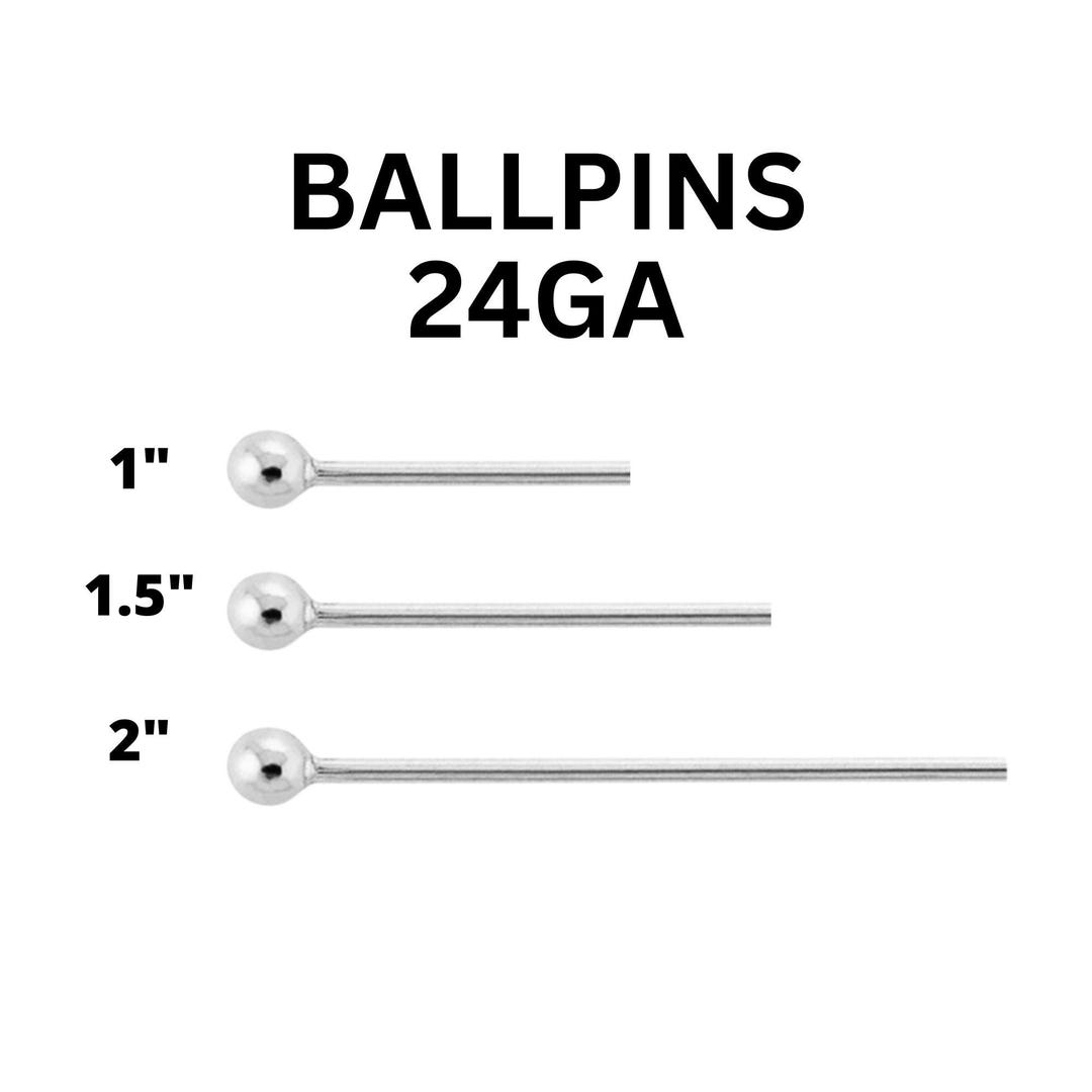 500 Pcs Bulk - Ball Tip Headpins for Sterling Silver Plated 38mm 1.5