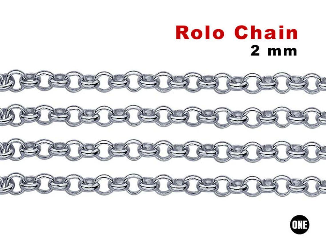Heavy Rolo Chain, 2 Mm Rolo Chain, 14k Gold Filled Chain, Sterling ...