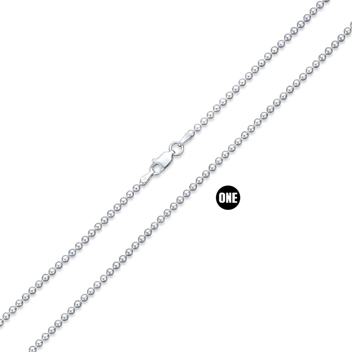 1.01.5 and 2 Mm 925 Sterling Silver Ball Chain Necklace 16 Etsy