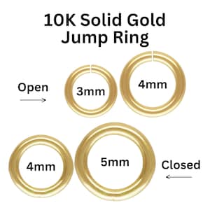 10k SOLID Yellow Gold Open/Closed Jump Ring, 22 gauge Click & Lock Open Jump Ring, 22 gauge Closed Jump Ring (10k-JROC)