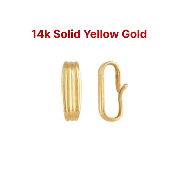 14k SOLID Gold Small Locket Bail, 5.7x2.7mm (14k-100-B)