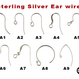 Sterling Silver Ear wire, Multiple Styles, Sterling Silver Earwires.