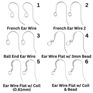 Sterling Silver French Ear Wires, Ear Wires Flat with Ball and Coils, Gold Filled Ear Wire Hook