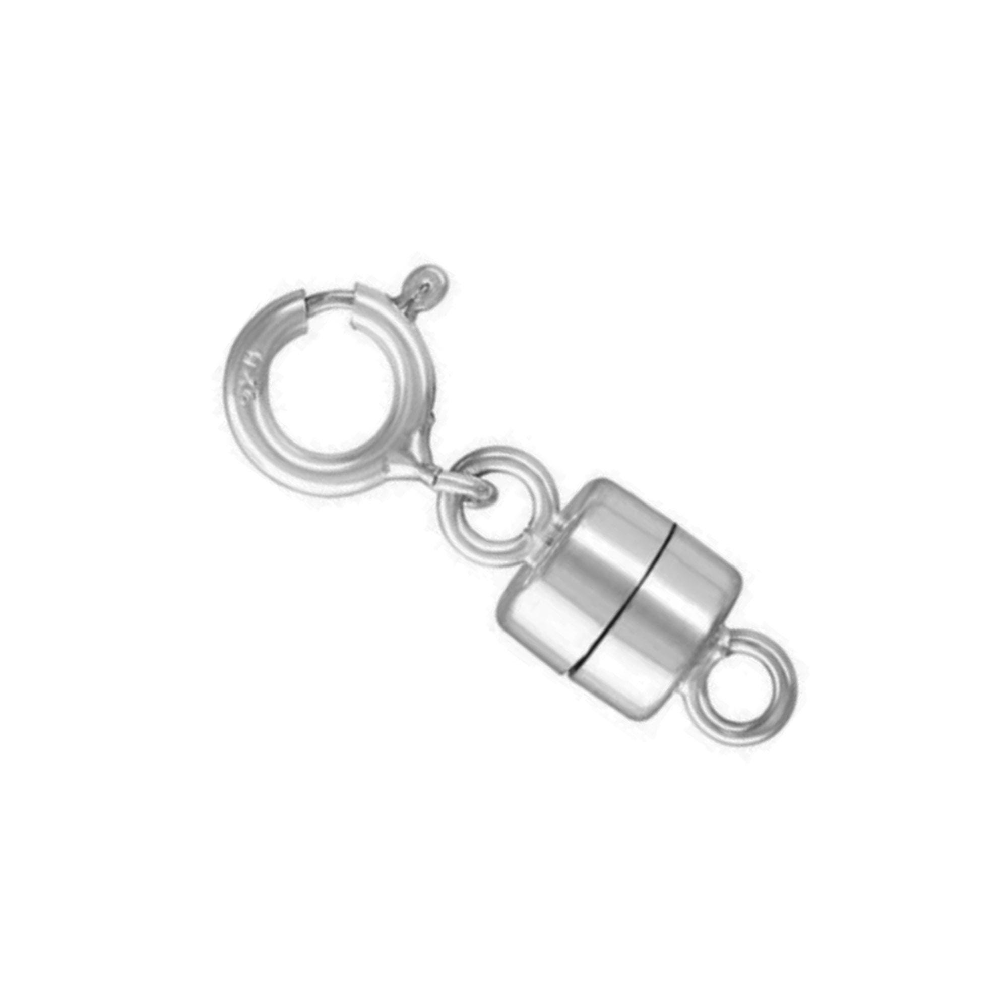 Lot De 25 Fermoirs Magnétiques Argent Sterling 925 - Taille 4,5 Mm - Avec Rallonge 5 Mm