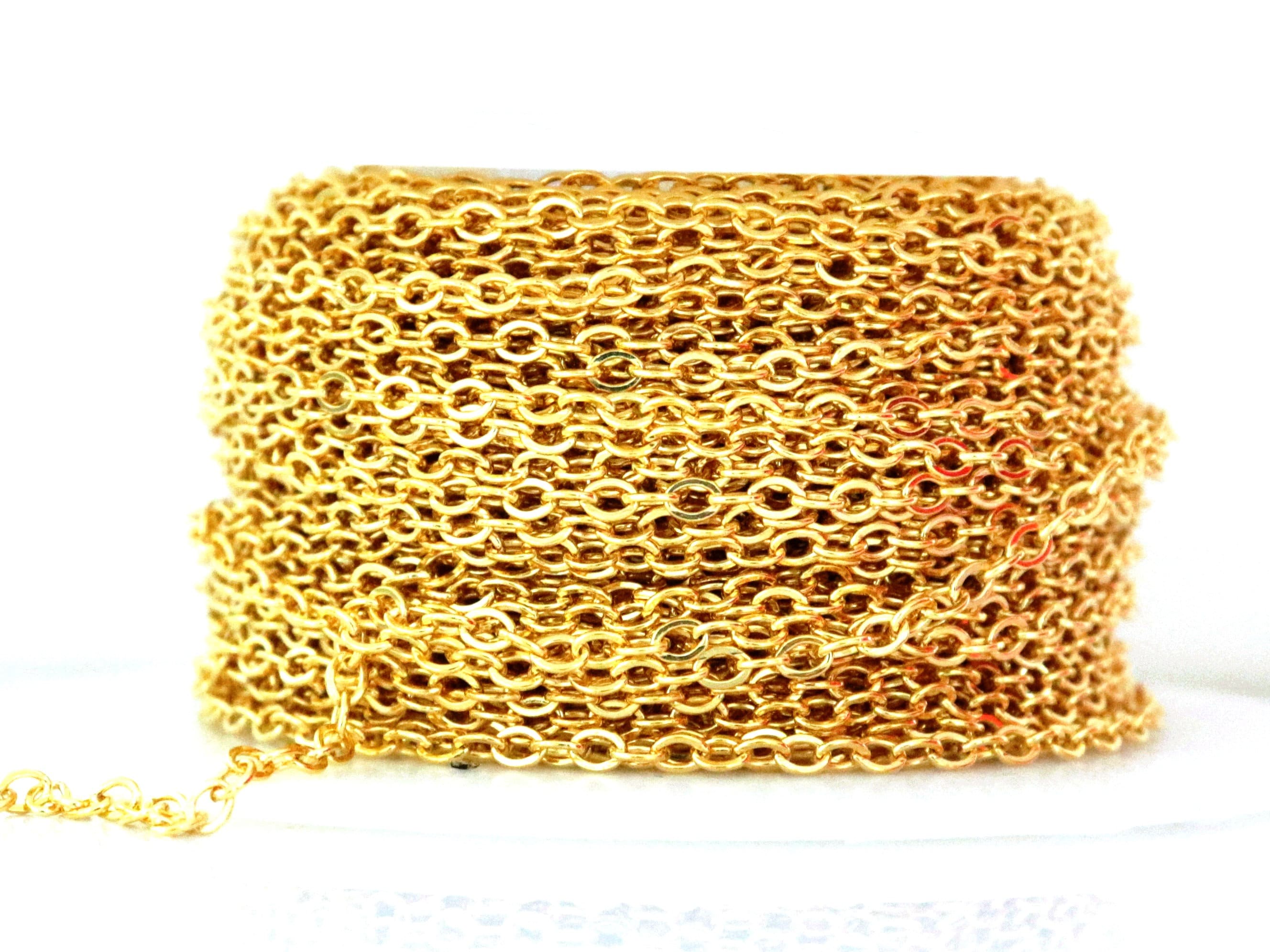 Gold Filled Heavy Flat Oval Cable Chain 3x2 Mm Links Etsy