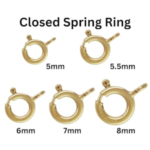 14K Gold Filled Spring Ring Clasps with Closed Ring, 5mm, 5.5mm, 6mm, 7mm & 8mm Close Spring Ring Clasp, (GF-450C)