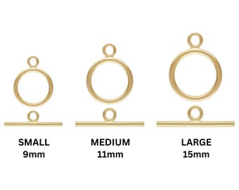 Ensemble de fermoirs à bascule en or 14 carats – 9 mm, 11 mm, 15 mm | Ensemble d'anneaux basculants | Prix de gros | Fabriqué aux États-Unis | GF-758