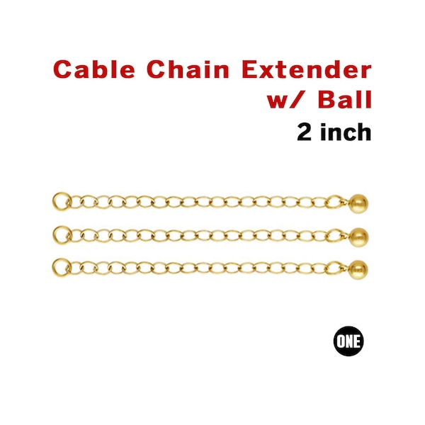 Gold Filled Cable Chain Extender with Ball, Wholesale Bulk Pricing, (GF-708)