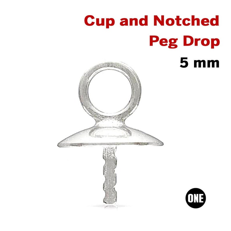 Sterling Silver Cup and Notched Peg Drop, Wholesale Bulk Pricing, SS-501 image 1