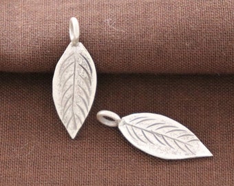3 of Karen Hill Tribe Silver Flat Leaf Charm,(TH-8104-104)