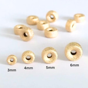 14Kゴールドフィルド スターダスト ラウンドビーズ、ロンデルビーズ 4サイズ - 3mm、4mm、5mm、6mm、卸売価格 (GF-581)