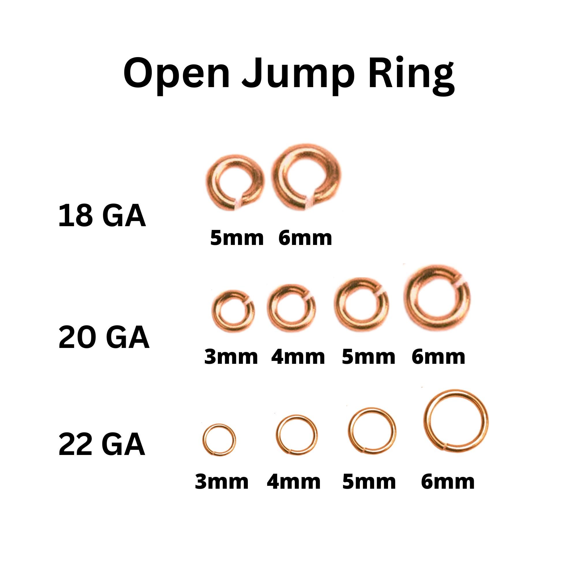 14K Rose Gold Filled  OPEN Jump Rings, Click Lock Jump Ring in 18 Gauge, 20 Gauge, 22 Gauge, Wholesale Bulk Pricing, (RG-JRO)
