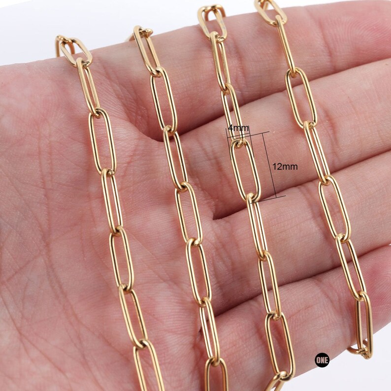 Chunky Paperclip Chain Heavy Gold Plated Antitarnished Etsy