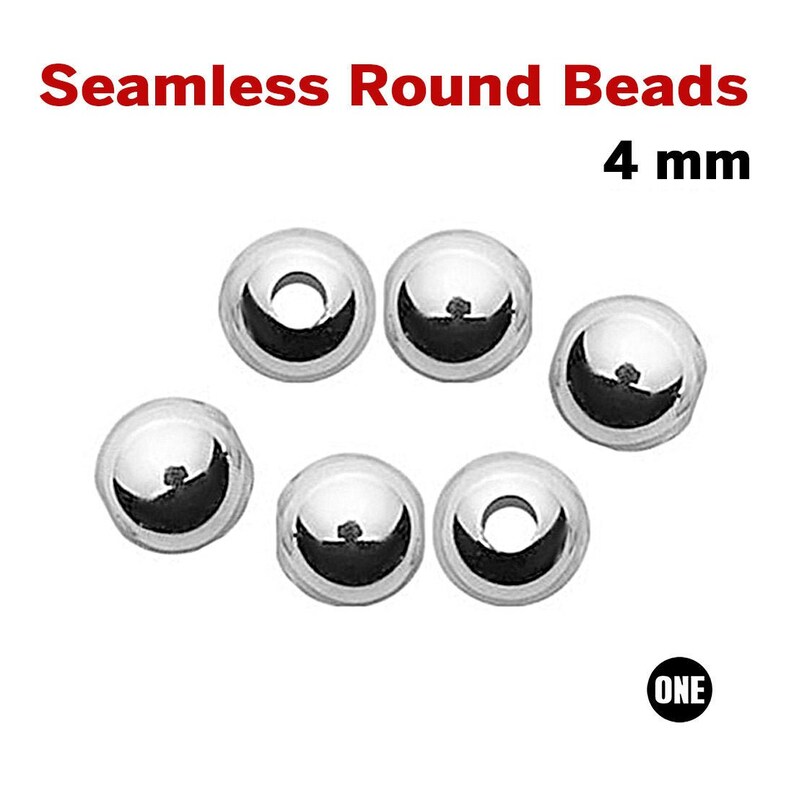 SS5504 Wholesale Price, 50 Pcs 4 mm Sterling Silver Seamless Round Beads